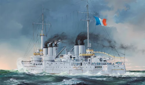 HobbyBoss 86505 French Navy Pre-Dreadnought Battleship Condorcet Hajó makett (1/350)