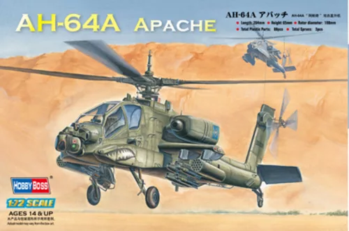HobbyBoss 87218 Boeing AH-64A Apache Attack Helicopter helikopter makett (1/72)