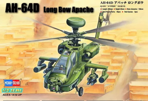 HobbyBoss 87219 Boeing AH-64D ''Long Bow Apache'' helikopter makett (1/72)
