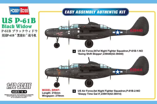 HobbyBoss 87262 Northrop P-61B Black Widow repülőgép makett (1/72)