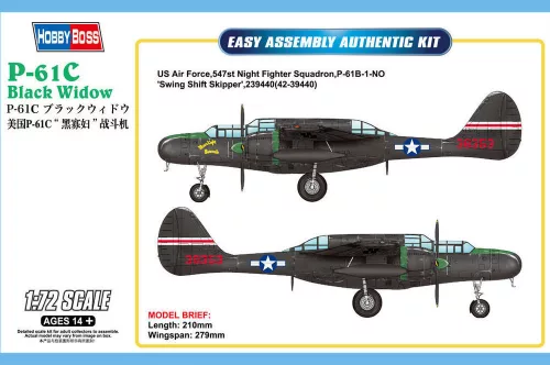 HobbyBoss 87263 Northrop P-61C Black Widow repülőgép makett (1/72)