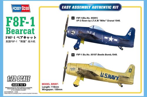 HobbyBoss 87267 F8F-1 Bearcat repülőgép makett (1/72)