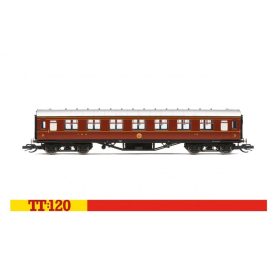   Hornby 4008 Személykocsi, négytengelyes LMS 57 Corridor, 3. osztály, 1716 (E3) (TT)