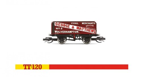 Hornby 6001 Nyitott teherkocsi, 7 Plank Wagon 'George & Matthews’ No.5 (E2) (TT)