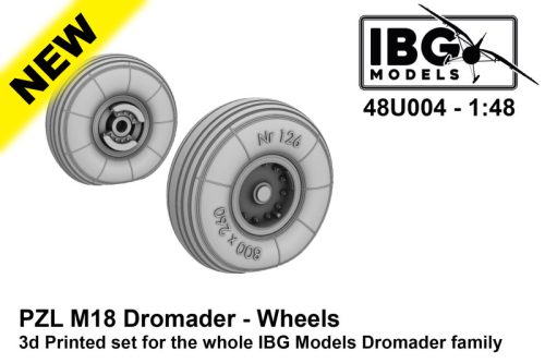 IBG Models 48U004 PZL M18 Dromader - Wheels - 3d Printed Set (1/48) feljavító makett készlet