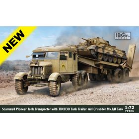   IBG Models 72106 Scammell Pioneer Tank Transporter w/ TRCU30 Trailer and Crusader Mk.I/II (1/72) harckocsi makett