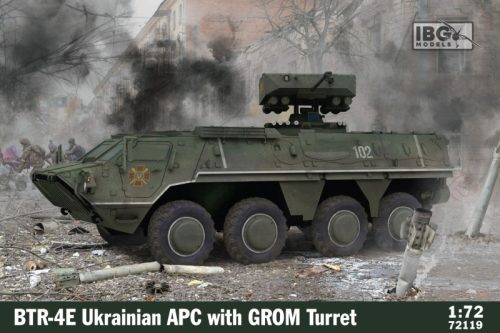 IBG Models 72119 BTR-4E Ukrainian APC with Grom Turret (1/72) harcjármű makett