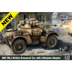   IBG Models 72148 British Daimler Armoured Car Mk.I with Littlejohn Adaptor (1/72) harcjármű makett