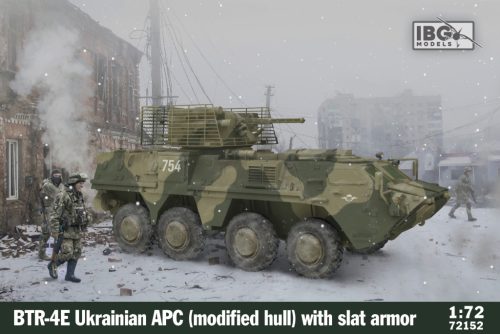 IBG Models 72152 BTR-4E Ukrainian APC (Modified Hull) with Slat Armor (1/72) harcjármű makett