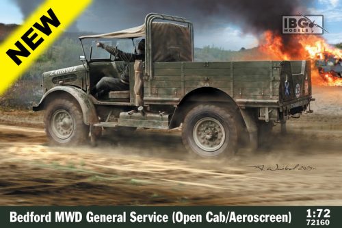 IBG Models 72160 Bedford MWD General Service with Open Cab and Aeroscreen (1/72) harcjármű makett