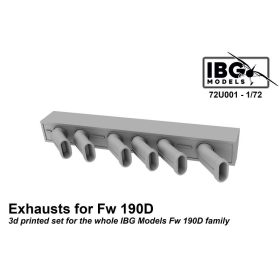   IBG Models 72U001 Exhausts for Fw-190D family 3D set (1/72) feljavító makett készlet