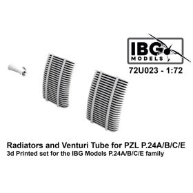   IBG Models 72U023 Radiators and Venturi for PZL P.24A/B/C/E (1/72) feljavító makett készlet