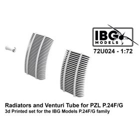  IBG Models 72U024 Radiators and Venturi for PZL P24F/G (1/72) feljavító makett készlet
