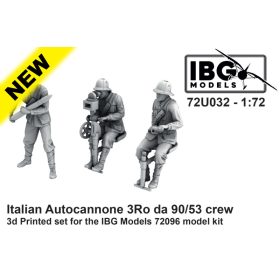   IBG Models 72U032 Italian Autocannone 3Ro 90/53, 3 figures (1/72) figura makett készlet
