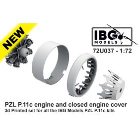   IBG Models 72U037 PZL P.11c Engine and Closed Engine Cove (1/72) feljavító makett készlet