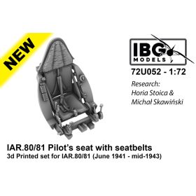   IBG Models 72U052 I.A.R. 80/81 Pilot's seat with seatbelts for I.A.R.80/81 (June 1941 - mid 1943) (1/72) feljavító makett készlet