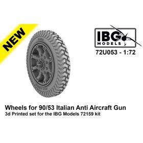   IBG Models 72U053 Wheels for 90/53 Italian Anti Aircraft Gun (1/72) feljavító makett készlet
