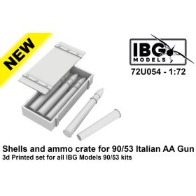   IBG Models 72U054 Shells and ammo crate for 90/53 Italian AA Gun (1/72) feljavító makett készlet