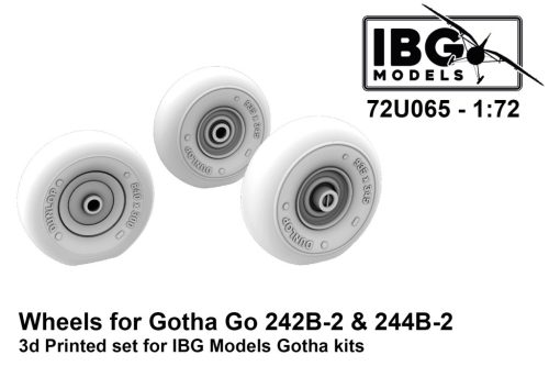 IBG Models 72U065 Wheels for Gotha 242B-2 & 244B-2 (3D Printed set) (1/72) feljavító makett készlet