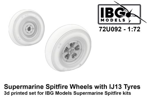 IBG Models 72U092 Supermarine Spitfire Wheels with IJ13 Tyres - 3d Printed Set (1/72) feljavító készlet