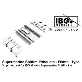   IBG Models 72U093 Supermarine Spitfire Exhausts - Fishtail Type - 3d Printed Set (1/72) feljavító készlet