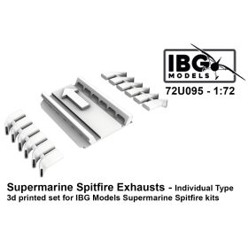   IBG Models 72U095 Supermarine Spitfire Exhausts - Individual Type - 3d Printed Set (1/72) feljavító készlet