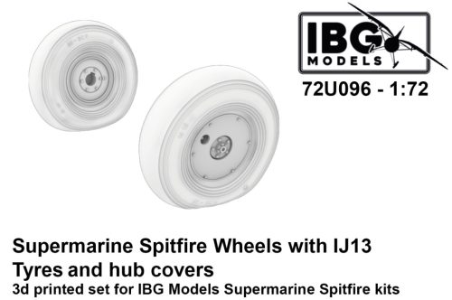 IBG Models 72U096 Supermarine Spitfire Wheels with IJ13 Tyres and Hub Covers - 3d Printed Set (1/72) feljavító készlet