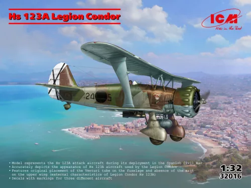 ICM 32016 Hs 123A-1 Legion Condor (1/32) repülőgép makett