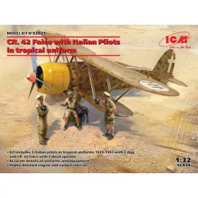   ICM 32025 CR. 42 Falco with Italian Pilots in tropical uniform (1/32)