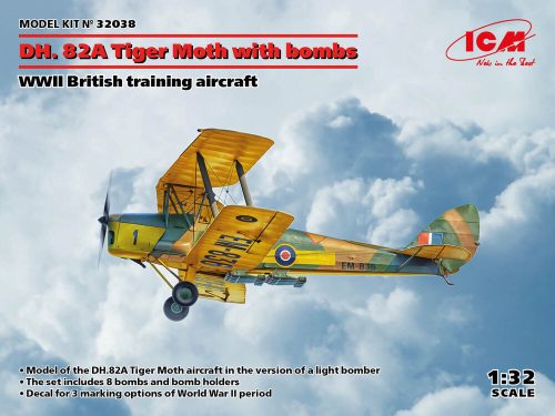 ICM 32038 DH. 82A Tiger Moth with bombs, WWII British training aircraft (1/32)