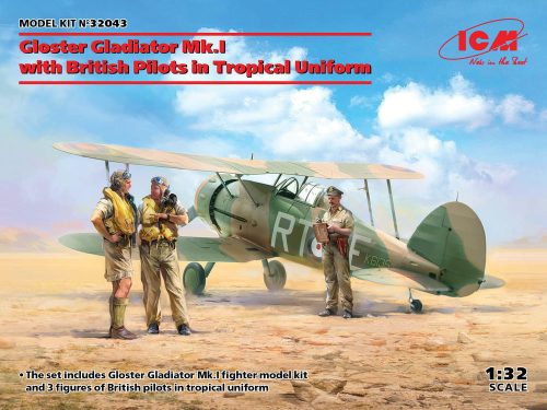 ICM 32043 Gloster Gladiator Mk.I with British Pilots in Tropical Uniform (1/32)