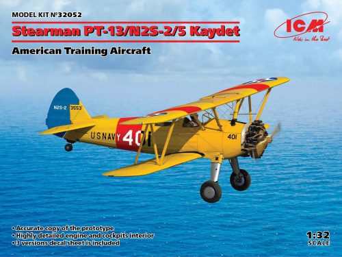 ICM 32052 Stearman PT-13/N2S-2/5 Kaydet, American Training Aircraft (1/32)