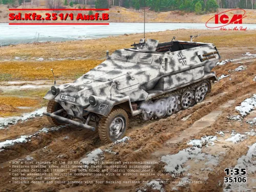 ICM 35106 German Sd.Kfz. 251/1 Ausf.B (1/35) harcjármű makett