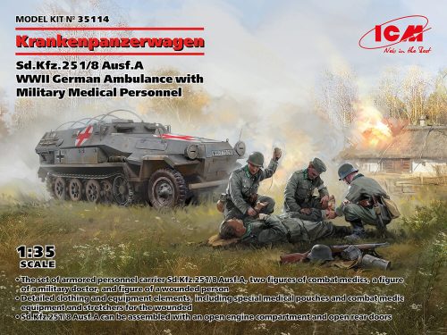 ICM 35114 'Krankenpanzerwagen' Sd.Kfz.251/8 Ausf.A , WWII German Ambulance with Military Medical Personnel (1/35)