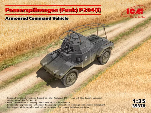 ICM 35378 Panzerspähwagen (Funk) P 204(f) WWII German Armoured Command Vehicle (1/35) harcjármű makett