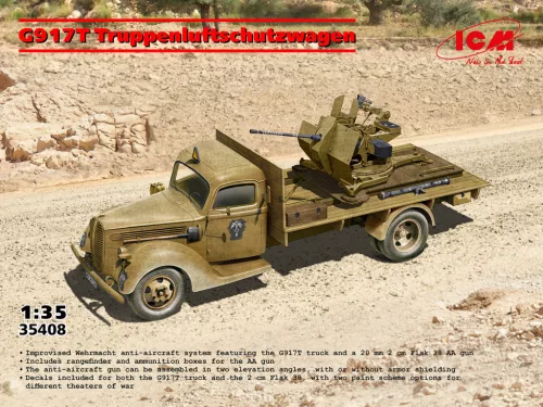 ICM 35408 G917T Truppenluftschutzwagen WWII German Military Truck (1/35) harcjármű makett