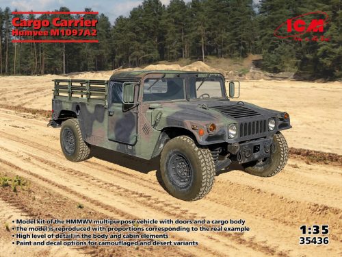 ICM 35436 Cargo Carrier Humvee M1097A2 1/35 katonai jármű makett