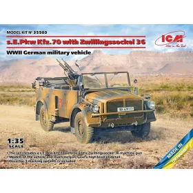   ICM 35503 s.E.Pkw Kfz.70 with Zwillingssockel 36, WWII German military vehicle (1/35)