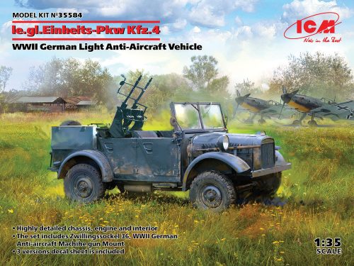 ICM 35584 le.gl.Einheitz-Pkw Kfz.4, WWII German Light Anti-Aircraft Vehicle (1/35)