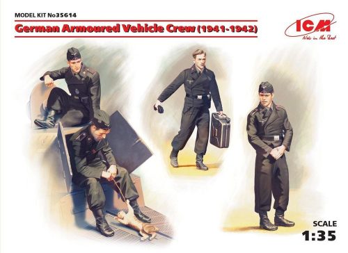 ICM 35614 German Armoured Vehicle Crew 1941-1942 4 figures and cat (1/35)