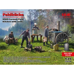   ICM 35618 Feldküche, WWII German Field Kitchen with cooks (100% new molds) (1/35)