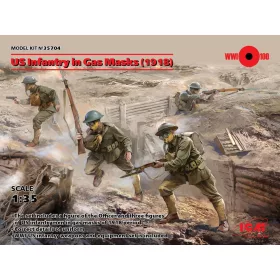 ICM 35704 US Infantry in Gas Masks(1918)4 Figures (1/35)
