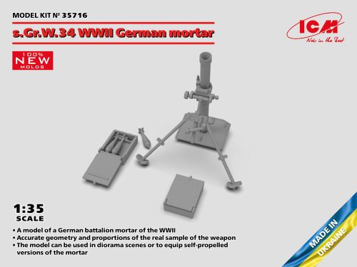 ICM 35716 s.Gr.W.34 WWII German mortar (1/35)