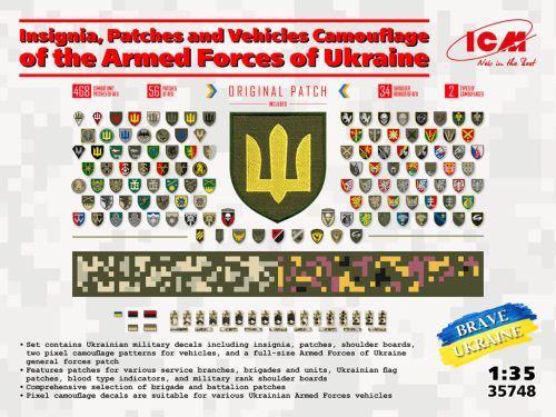 ICM 35748 Chevrons of personnel and camouflage of military vehicles the Ukrainan Army (1/35)