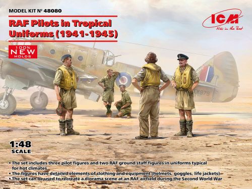 ICM 48080 RAF Pilots in Tropical Uniforms (1941-1945) (100% new molds) (1/48)