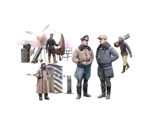 ICM 48086 WWII German Luftwaffe Pilots and Ground Personnel in Winter Uniform (1/48)