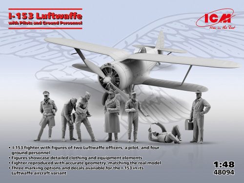 ICM 48094 I-153 with Luftwaffe Pilots and Ground Personnel (1/48)