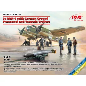   ICM 48229 Ju 88A-4 with German Ground Personnel and Torpedo Trailers (1/48)