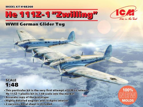 ICM 48260 He 111Z-1 Zwilling, WWII German Glider Tug (1/48)