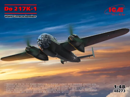 ICM 48273 Dornier Do 217K-1, WWII German bomber (1/48) repülőgép makett